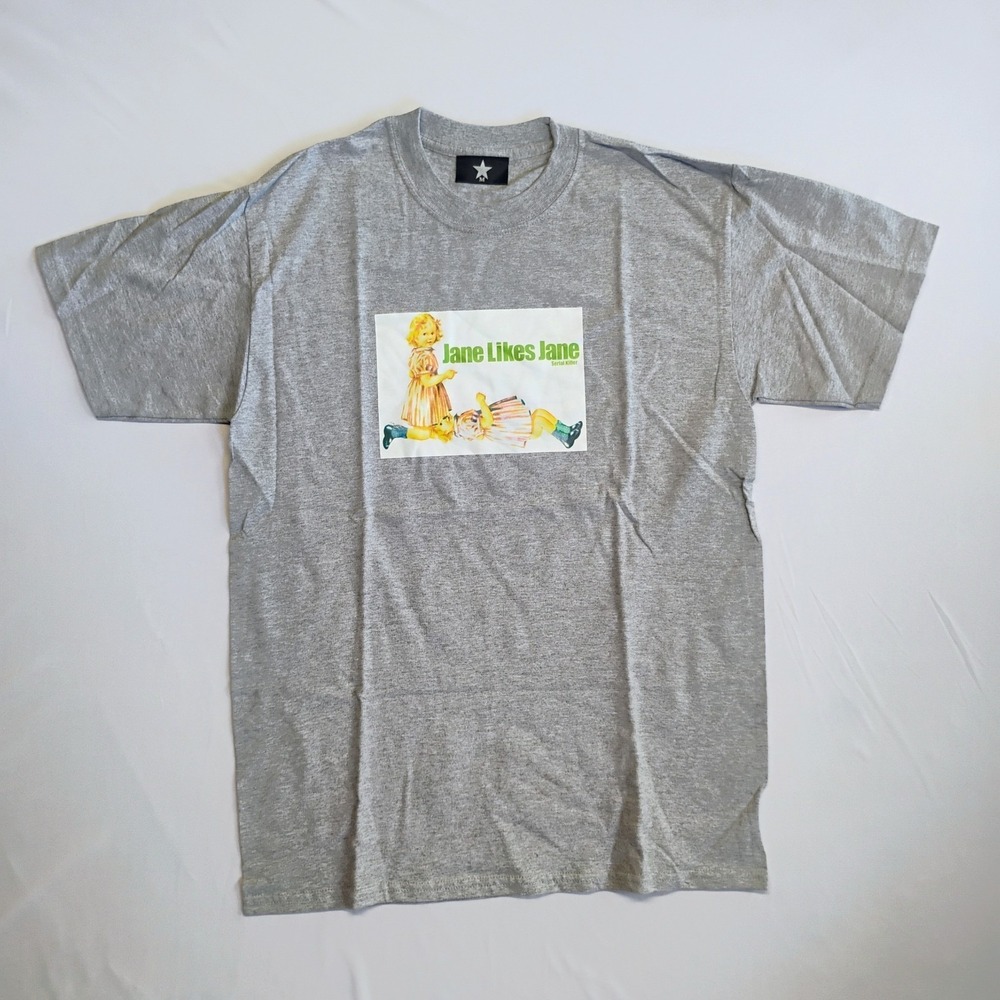 SERIAL KILLER Jane Likes Jane Graphic Parody T-Shirt Grey Size M Tee VTG 90s NOS